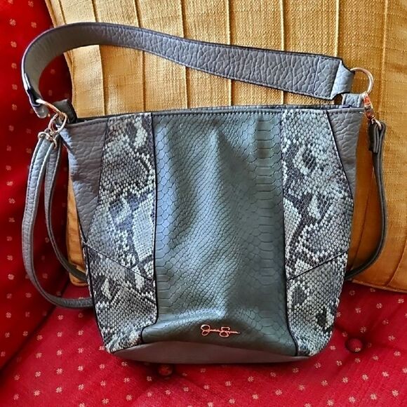 Jessica Simpson Green Snakeskin Pattern Shoulder Bag - Picture 1 of 6